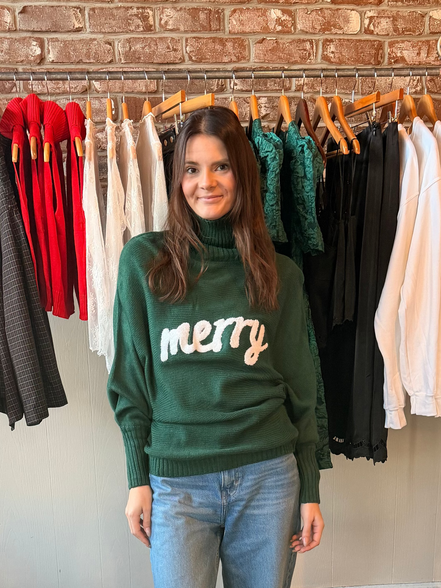 Green Merry Turtleneck