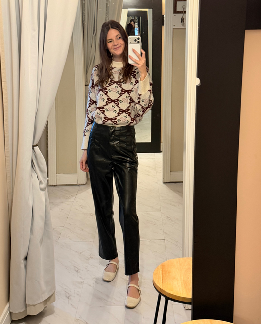 Black High Waisted Faux Leather Pants