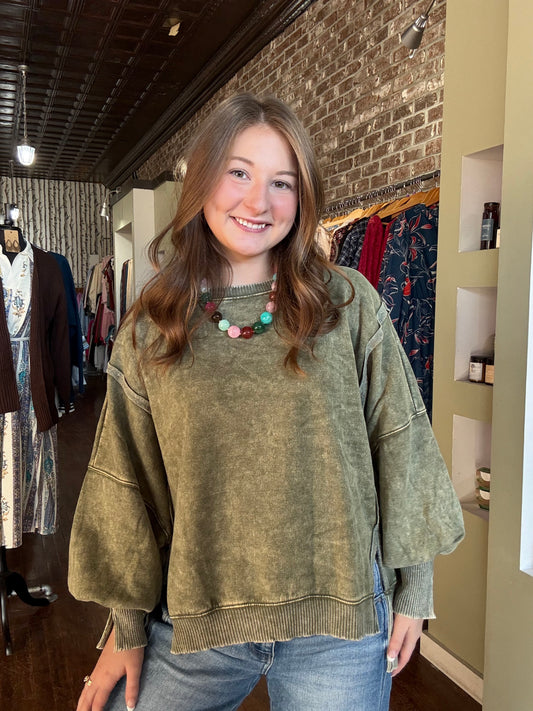 Maggie Sweatshirt - Light Olive