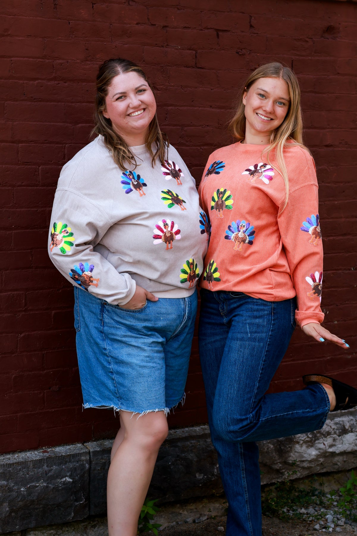 Taupe Sequin Turkey Pullover