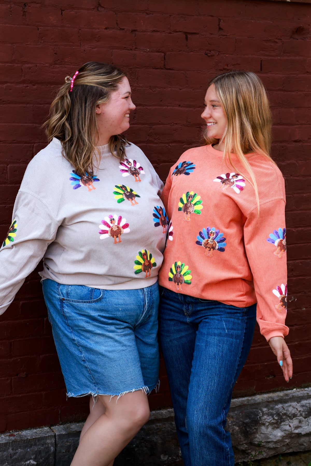 Taupe Sequin Turkey Pullover