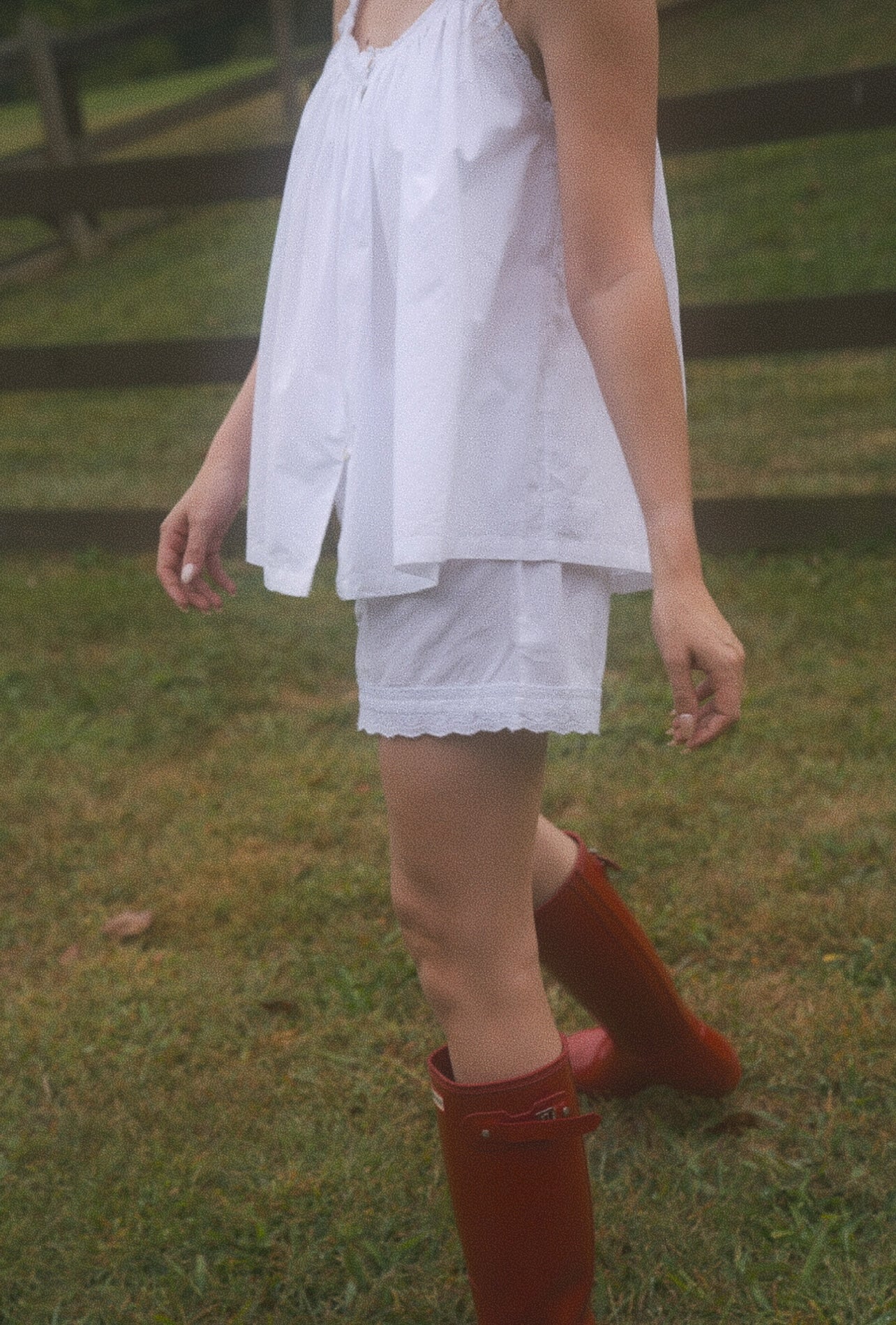 Sleeveless Button Down White Cotton Top & Short Set