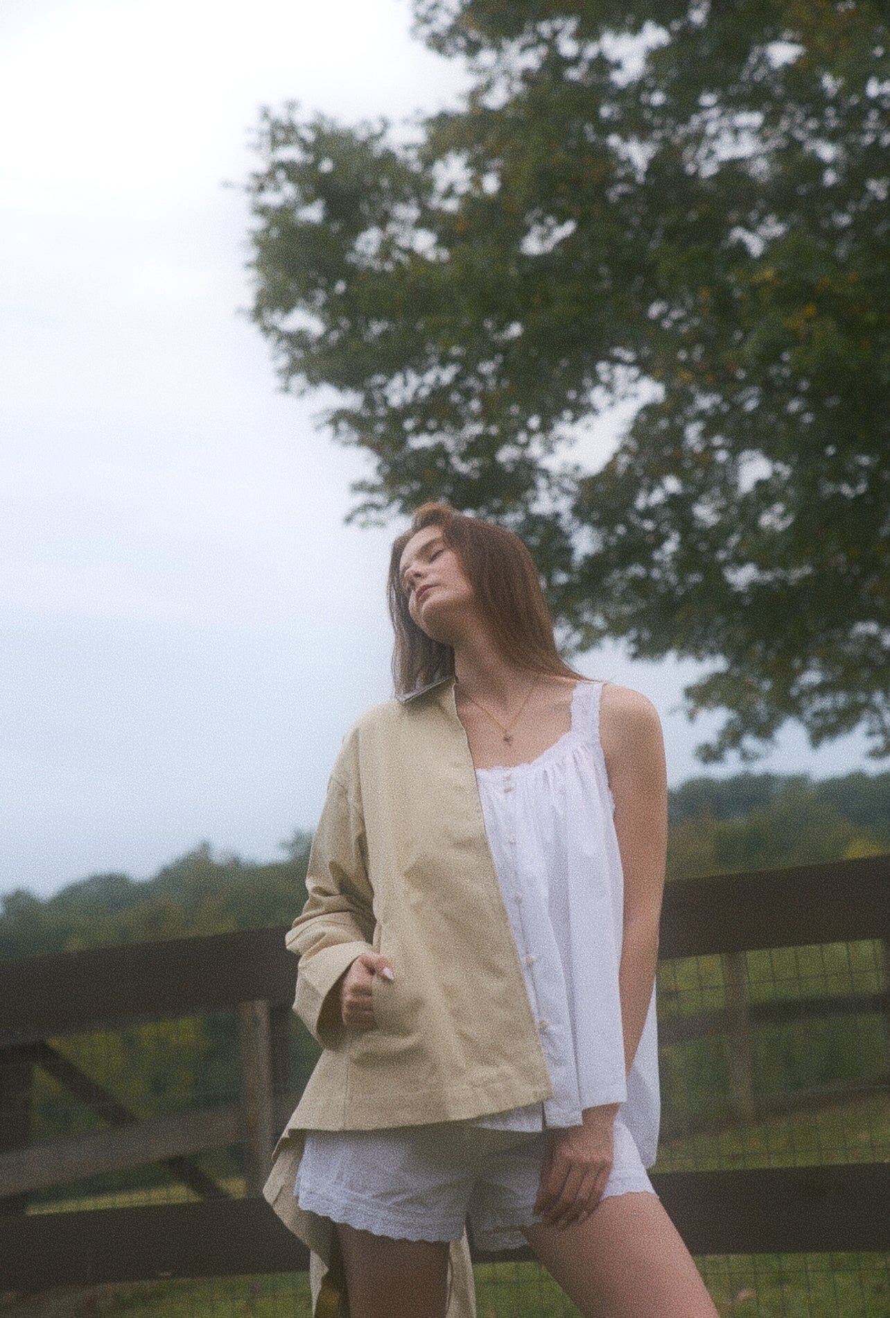 Sleeveless Button Down White Cotton Top & Short Set