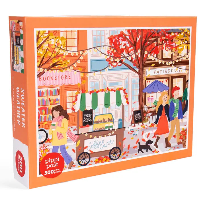 Sweater Weather Cozy Fall Town – 500 Piece Jigsaw Puzzle