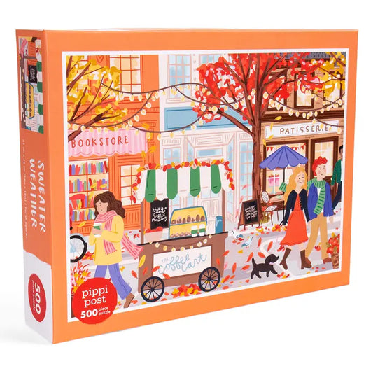 Sweater Weather Cozy Fall Town – 500 Piece Jigsaw Puzzle