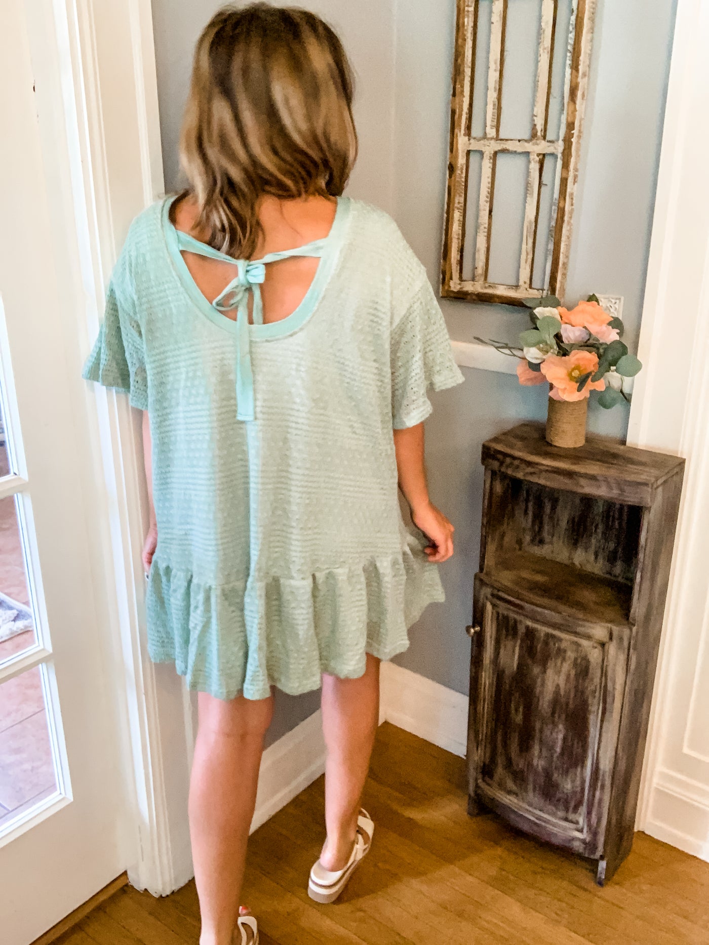 Sage Crochet Dress