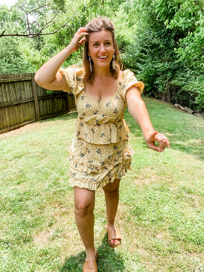 Yellow Printed Two Piece Set