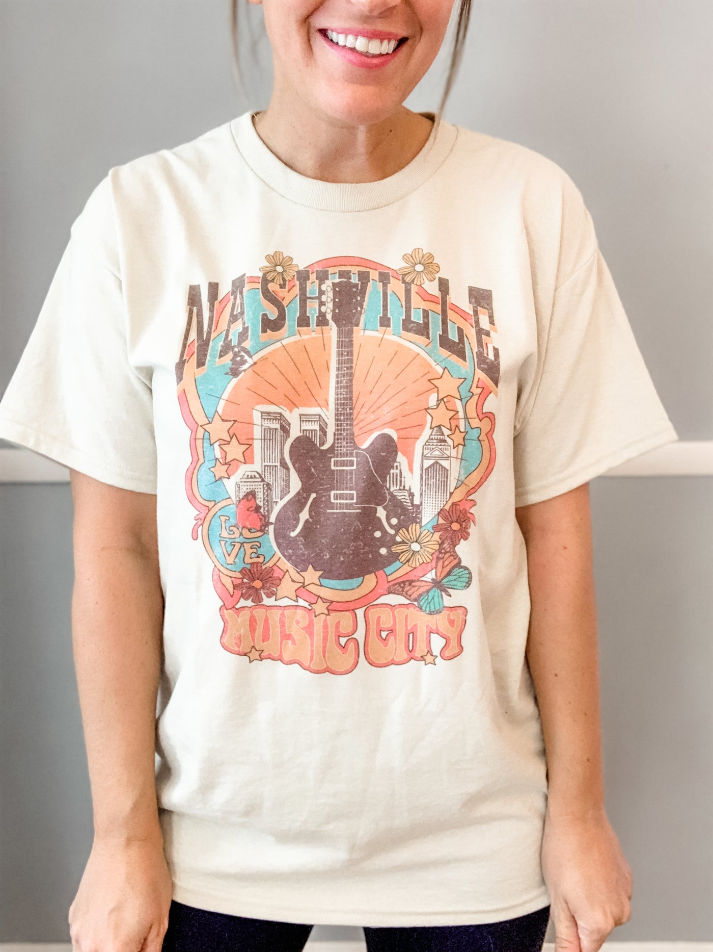 Tan Rainbow Nashville Tee