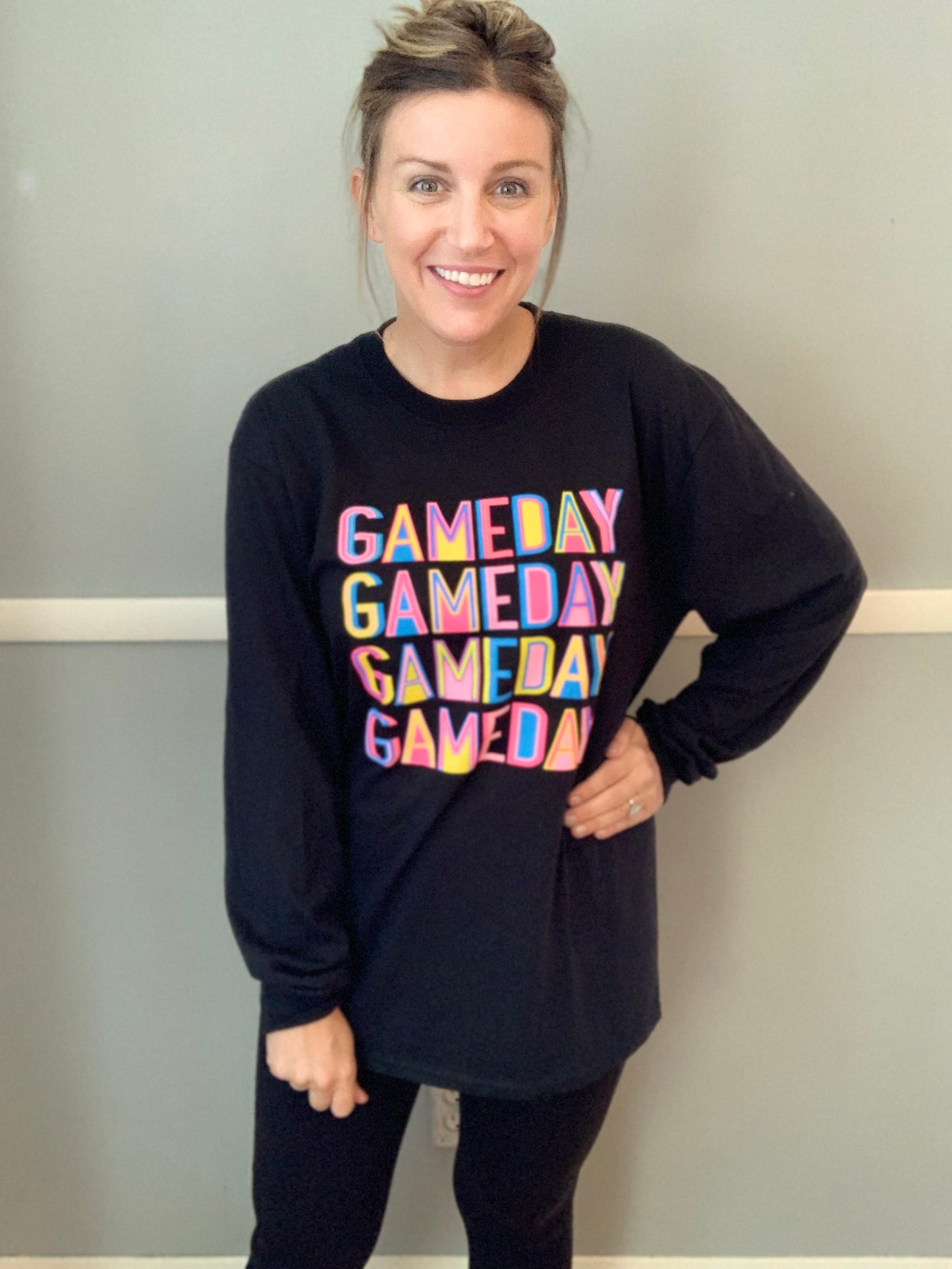 Black Game Day Long Sleeve Tee