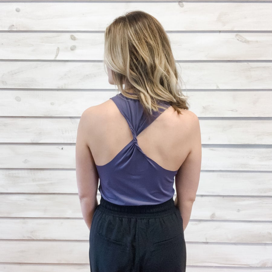 Blue Twist Back Tank