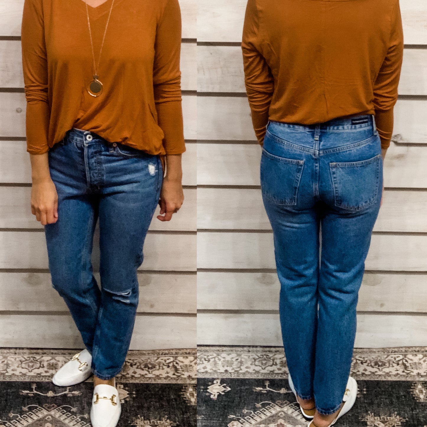 Mid Rise Boyfriend Jeans