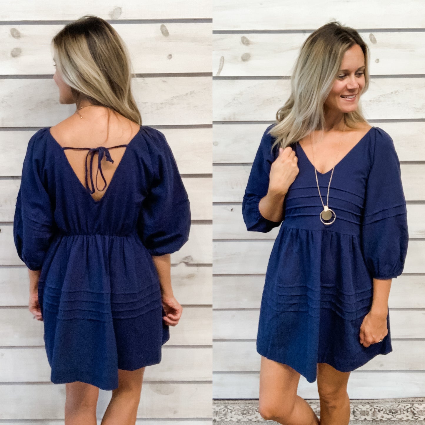 Navy Tiered Dress