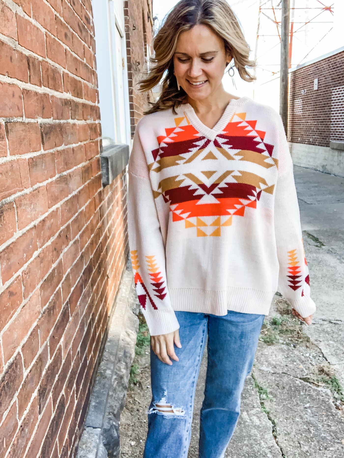 Ivory Aztec Sweater