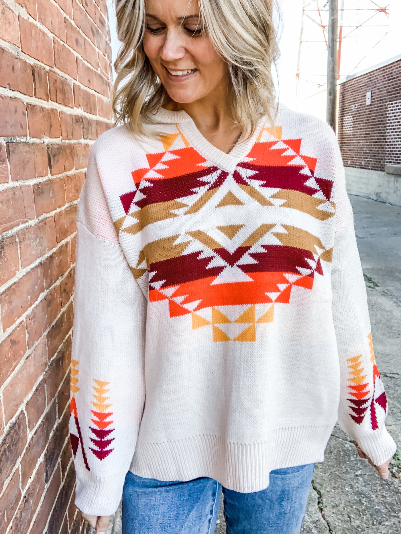 Ivory Aztec Sweater
