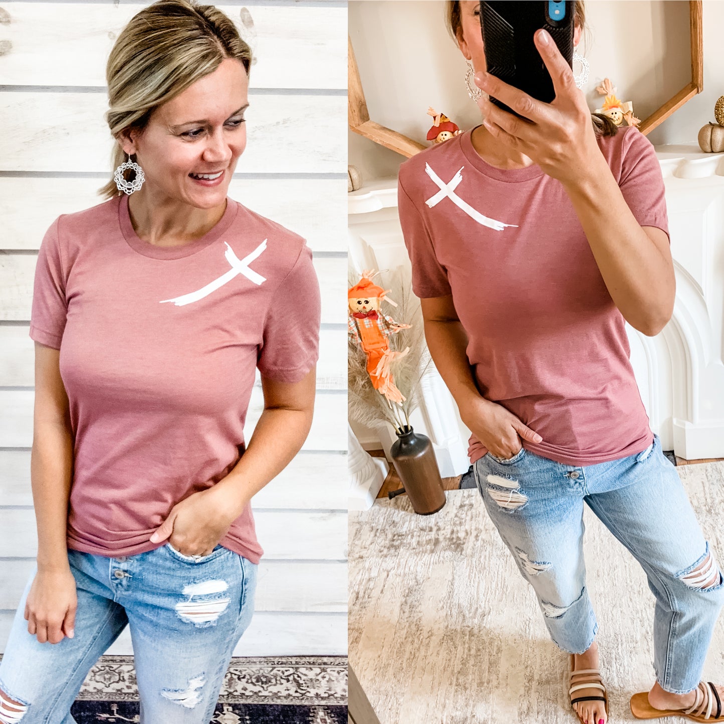 Mauve Jesus Has my Back Tee