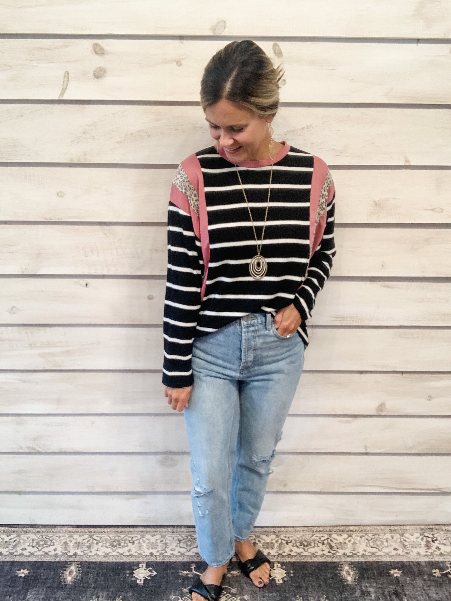 Light Wash Distressed Straight Leg Jeans