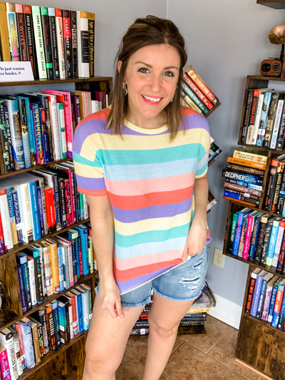 Rainbow Striped Tee