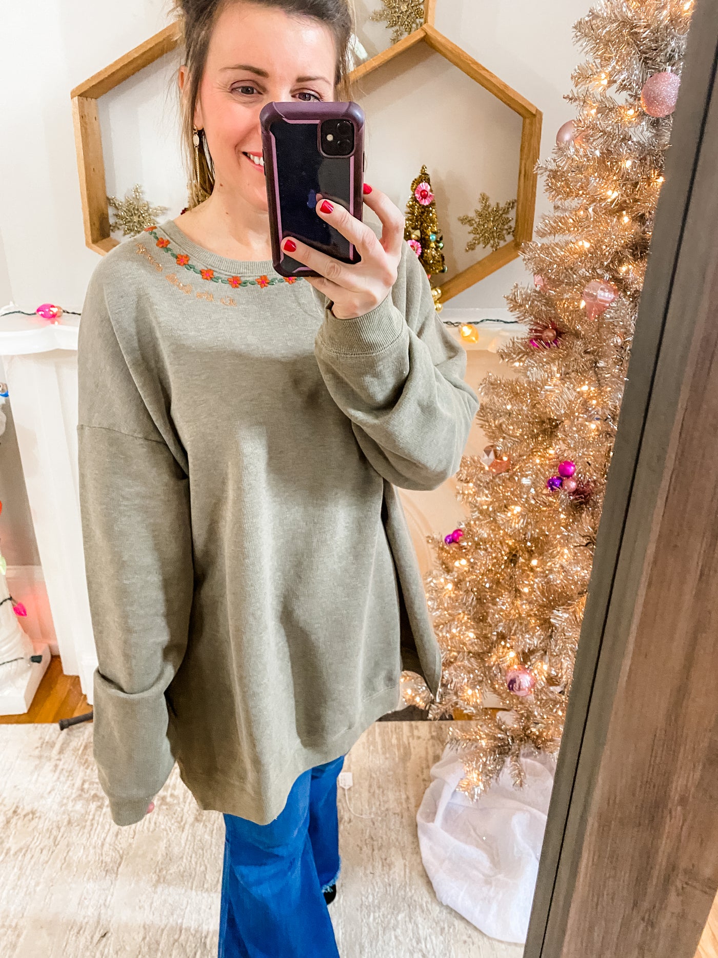 It's the Little Things Tunic Sweatshirt with Slit Side