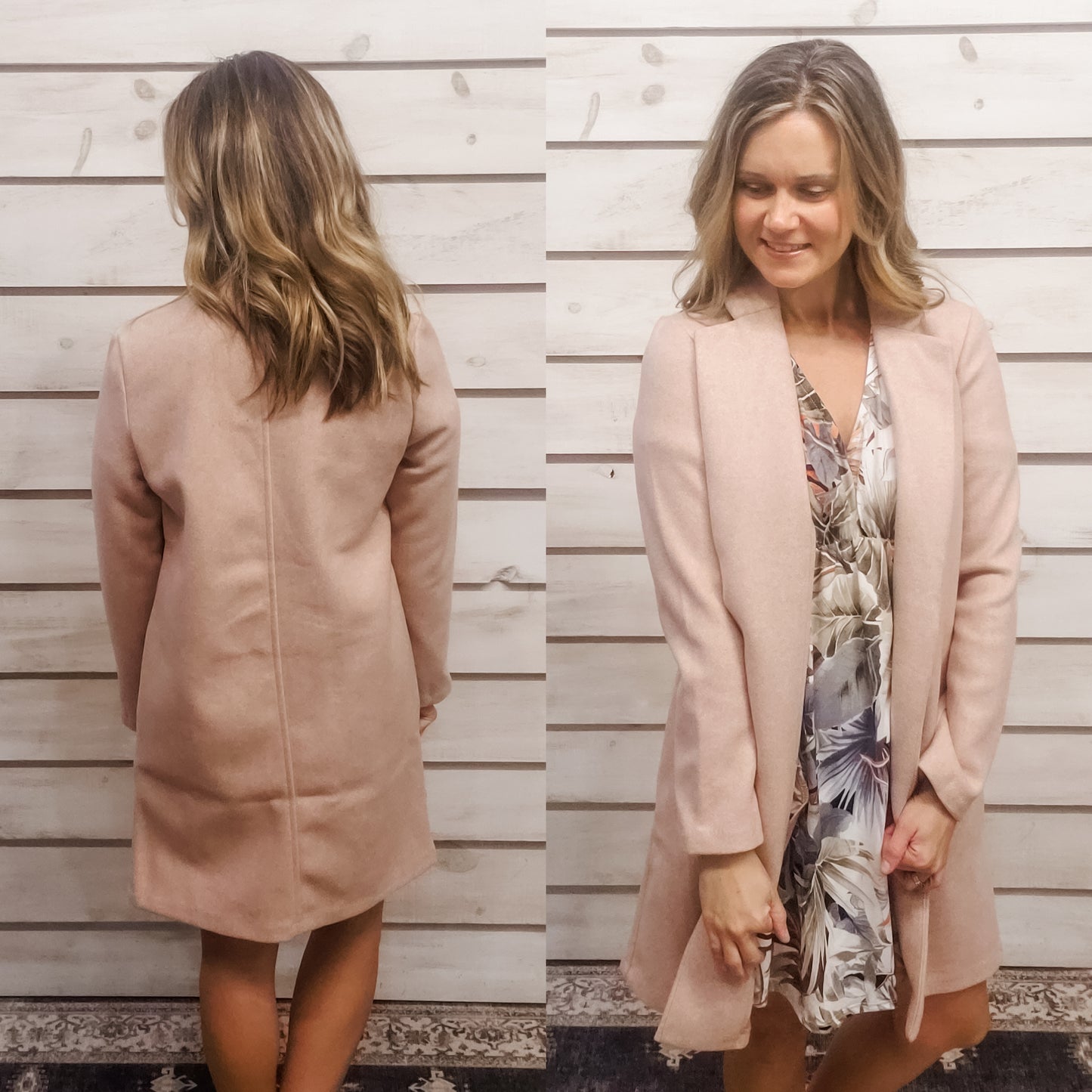 Blush Open Front Dress Coat
