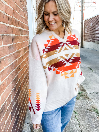 Ivory Aztec Sweater