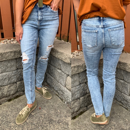 Acid Wash Distressed Jeans
