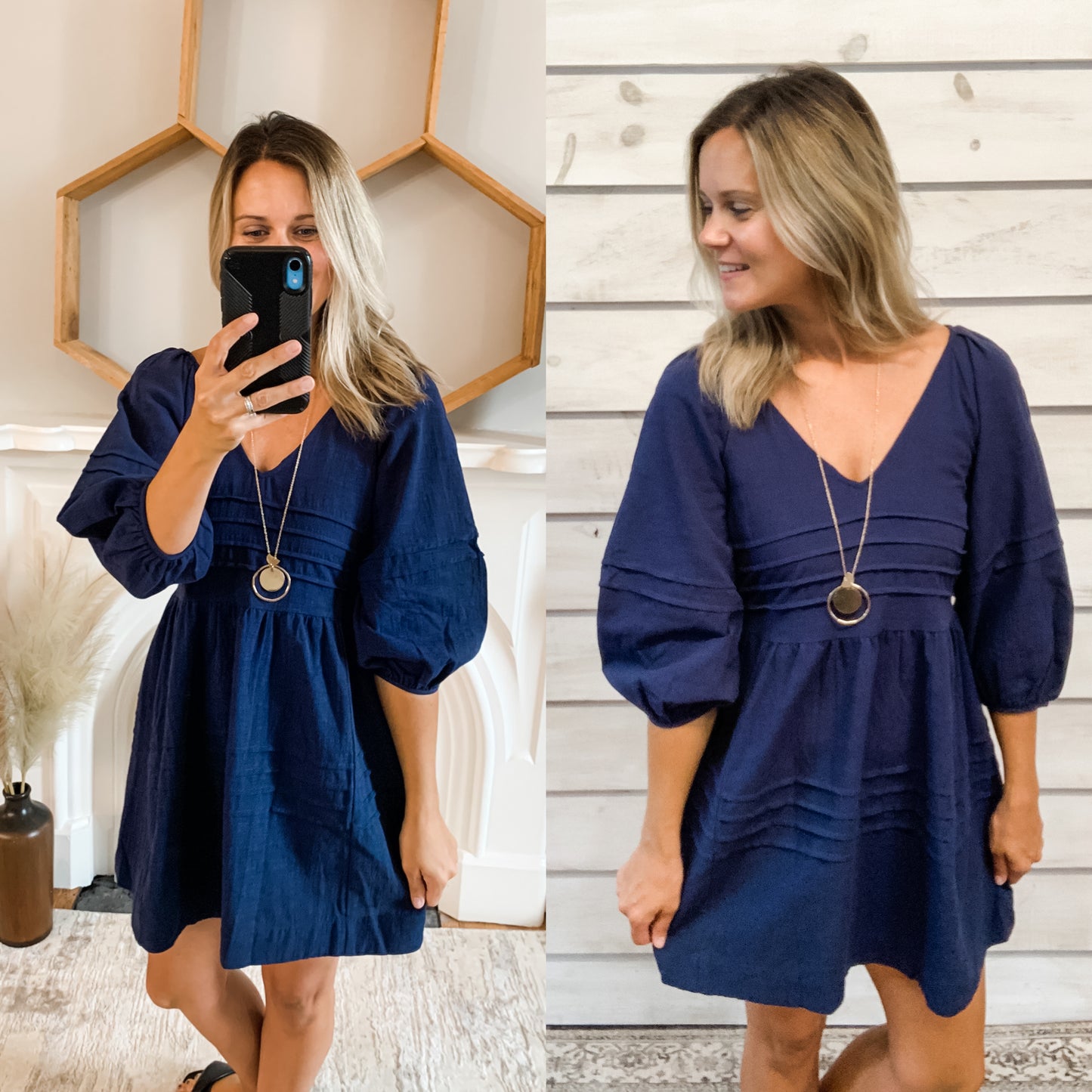 Navy Tiered Dress