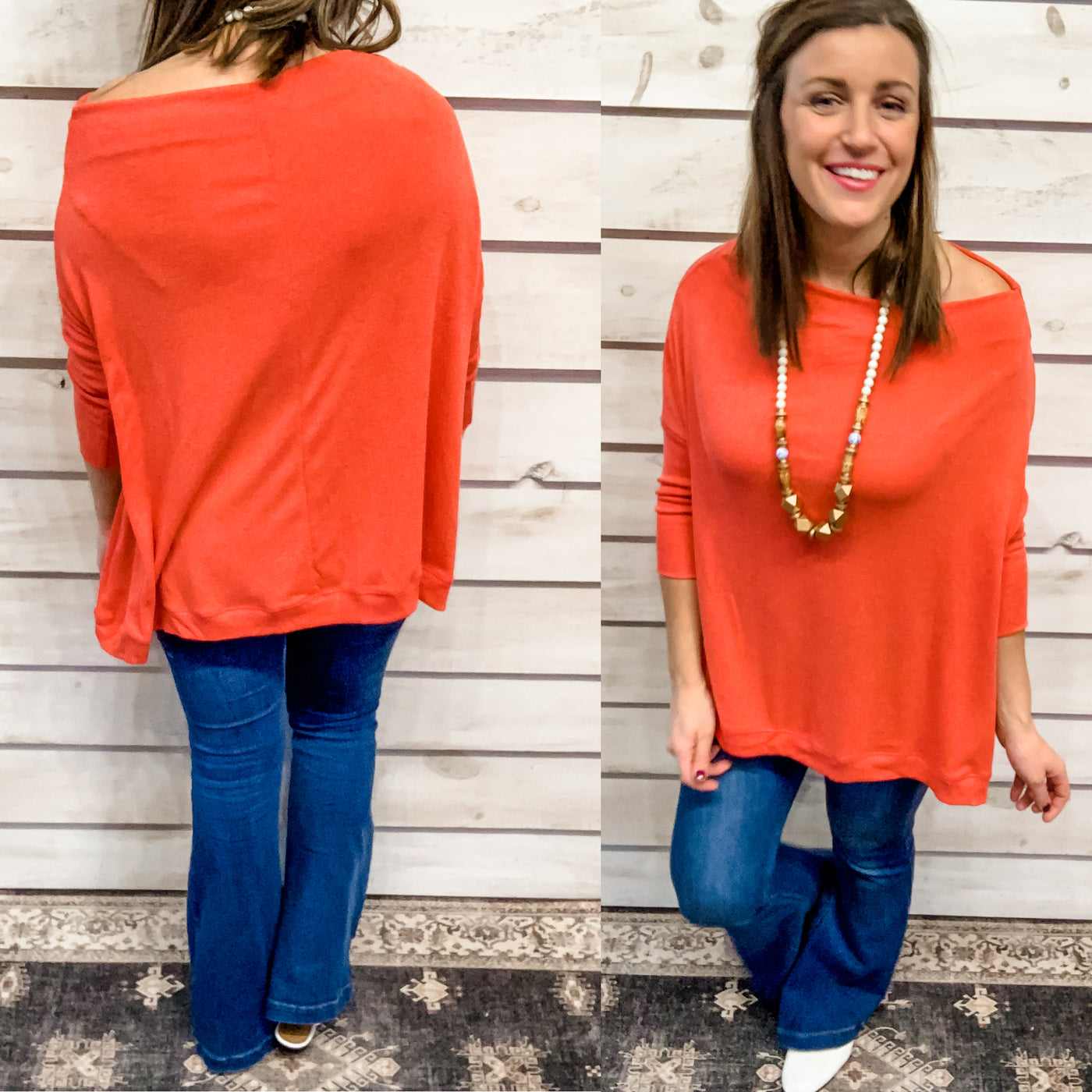 Strawberry Knit Slouchy Top