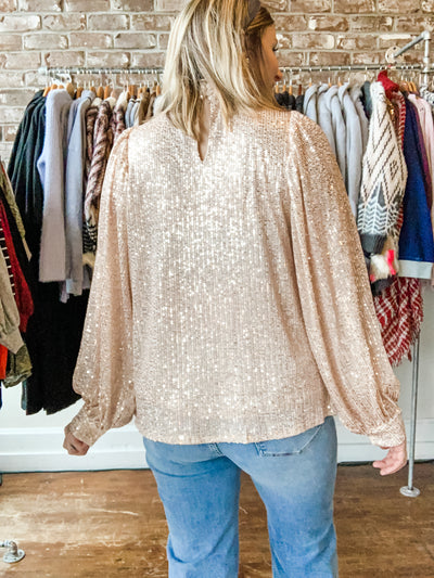 Rose Gold Sequin Top