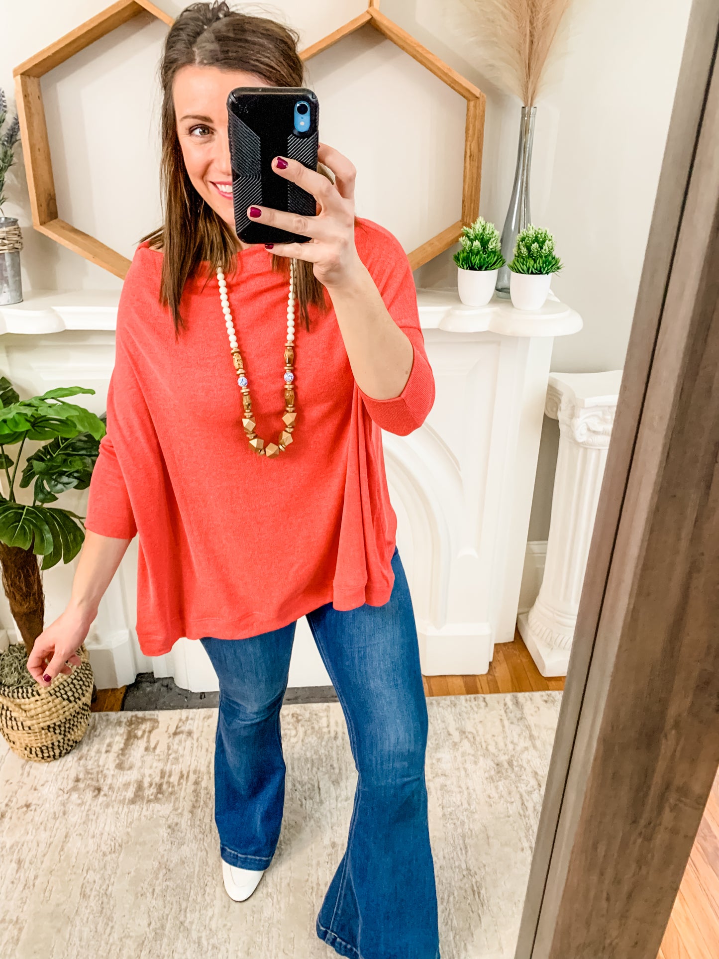 Strawberry Knit Slouchy Top