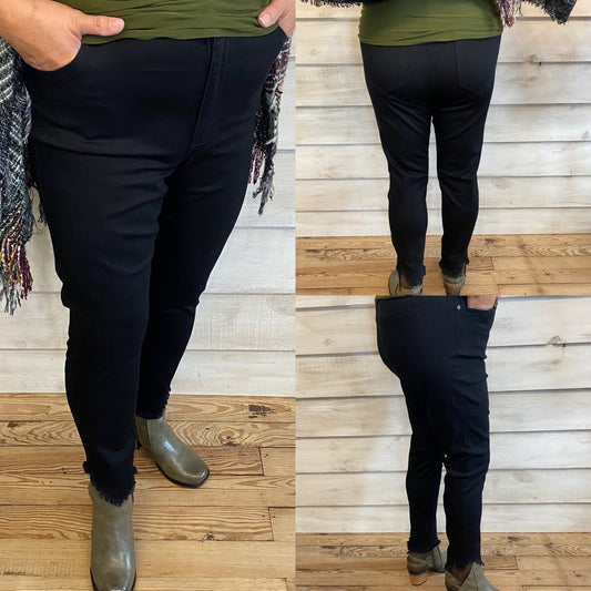 Black Jeans with Frayed Hem