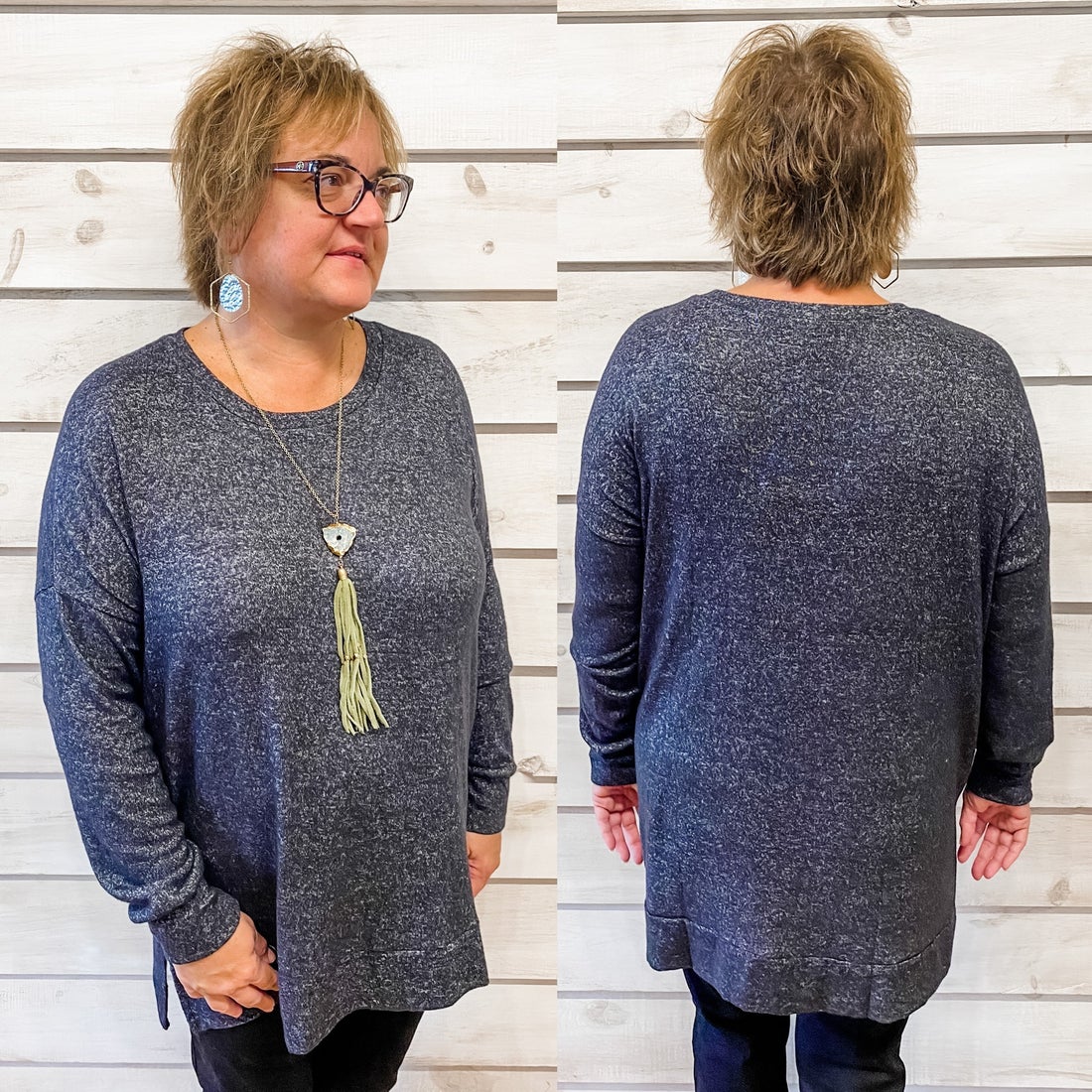 Deep Charcoal Super Soft Tunic Top